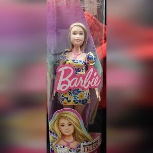 Barbie Blonde Hair Blue & Pink Floral Sundress National Down Syndrome
